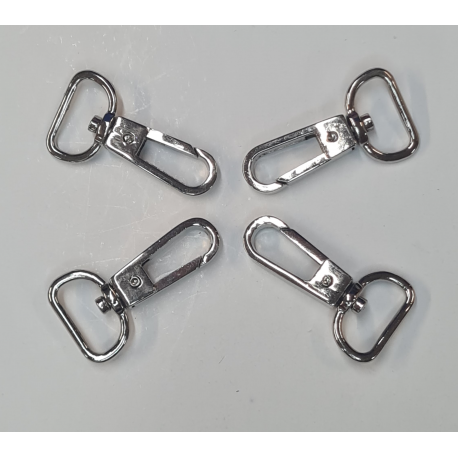 Mosquetón quitavueltas 20mm níquel