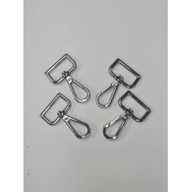 Mosquetón quitavueltas 25mm níquel