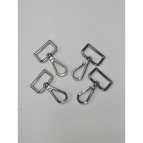 Mosquetón quitavueltas 25mm níquel