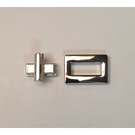 Broche giro rectangular, mediano plata