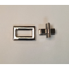Broche giro rectangular, grande níquel